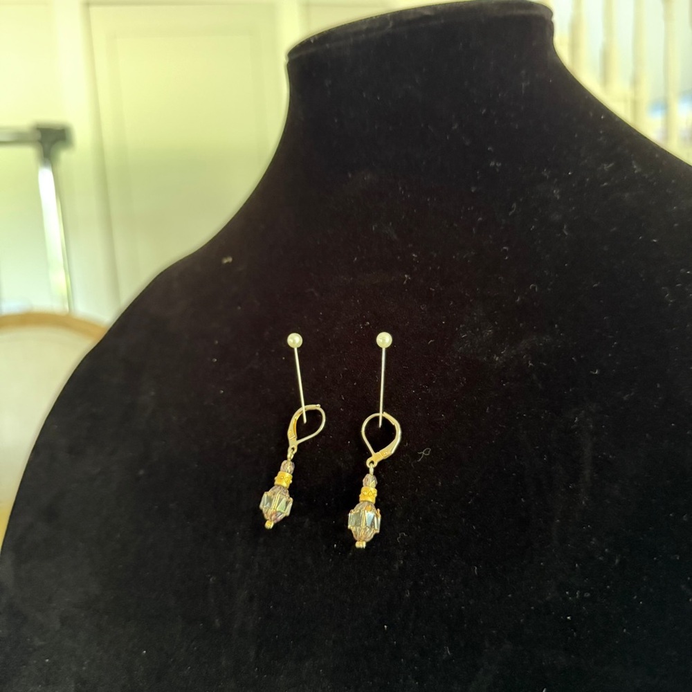Silver Bead Dangle Earrings